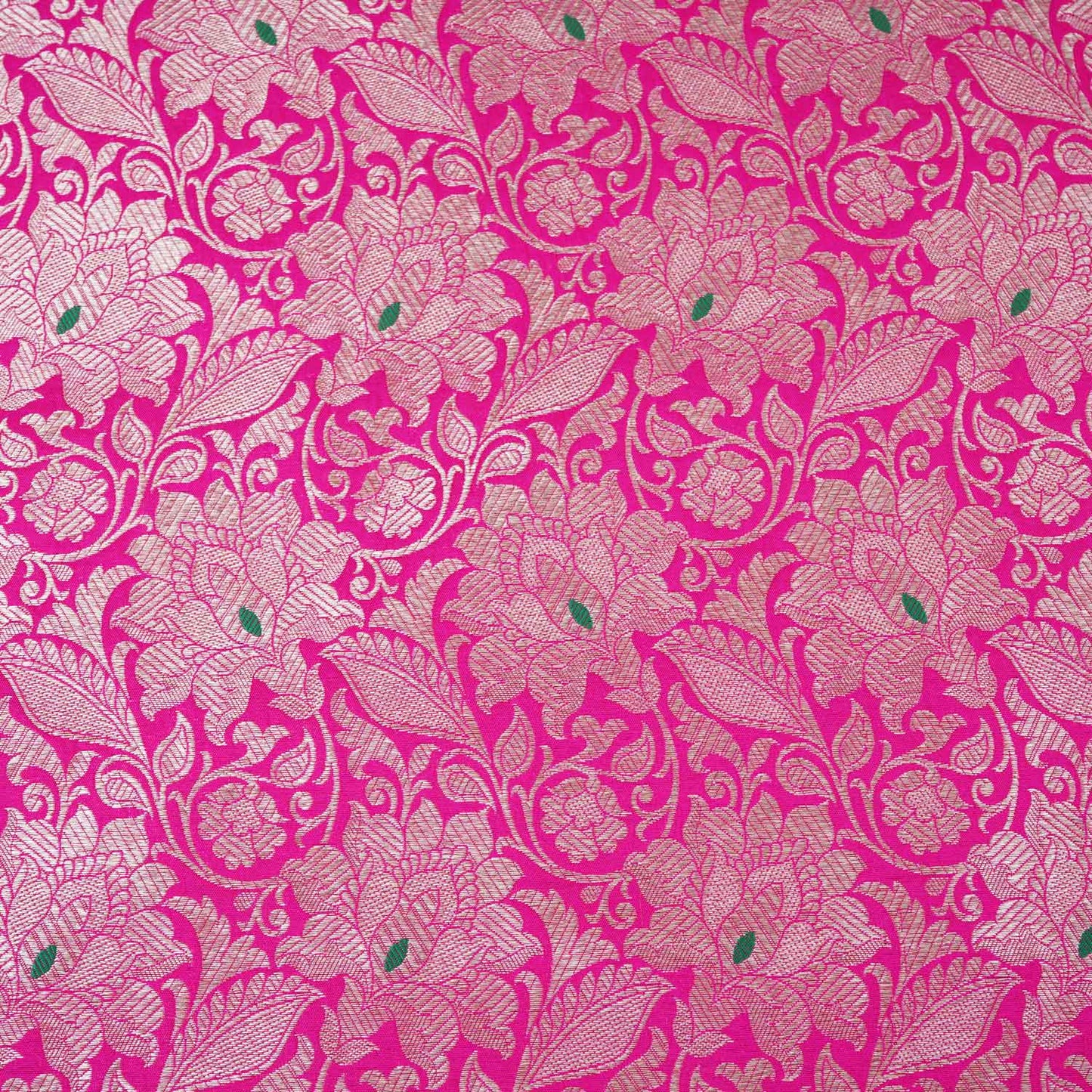Magenta Pink Silver Jaal Fabric NH-28912