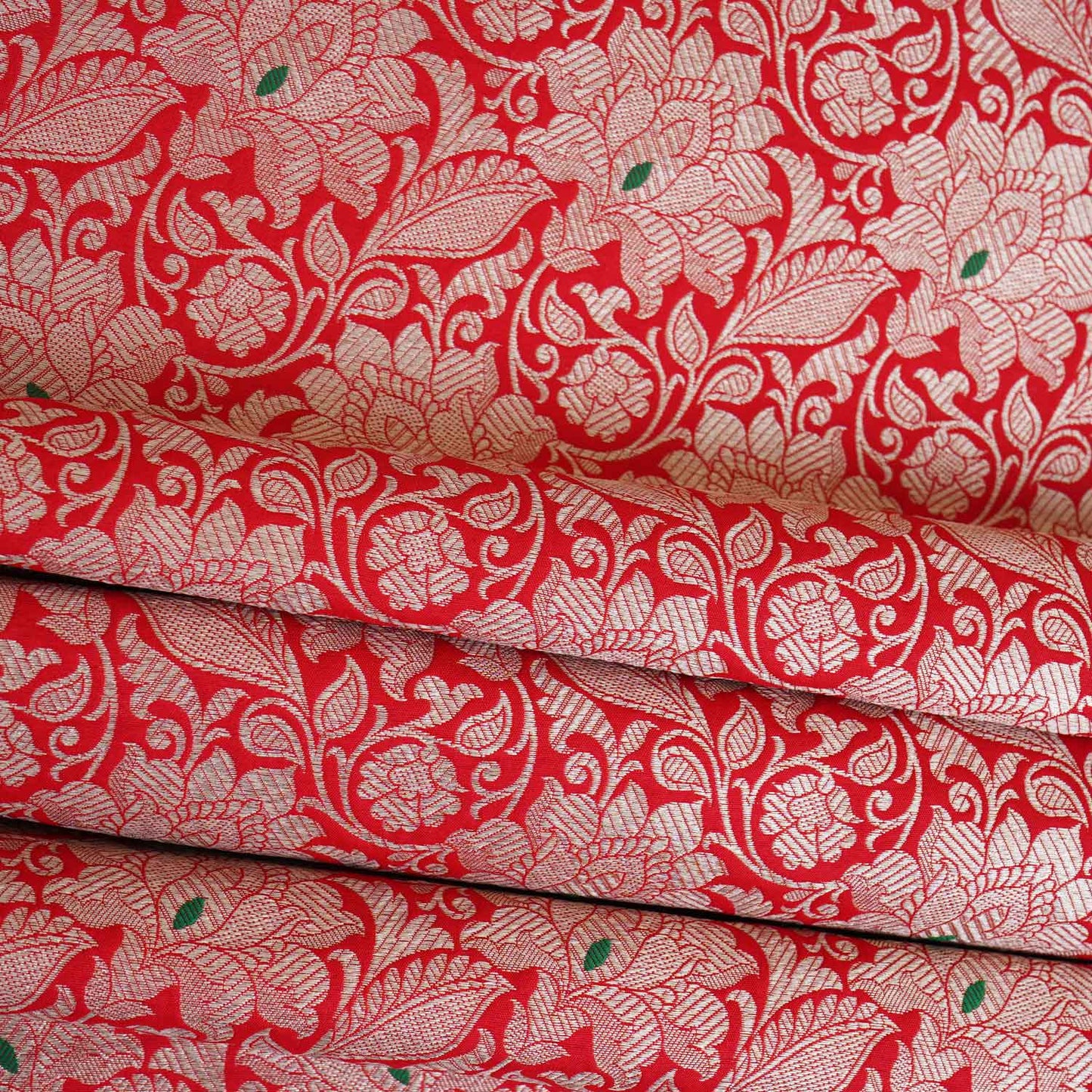 Red Silver Jaal Fabric NH-28913