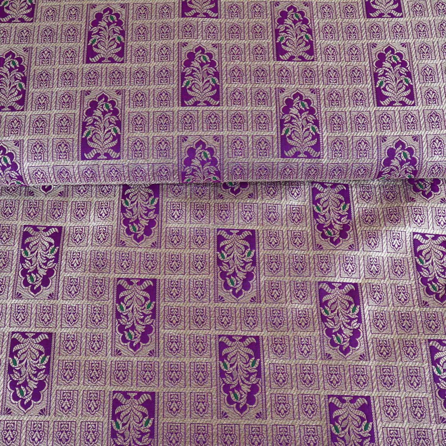 Purple Silver Jharokha Fabric NH-28917
