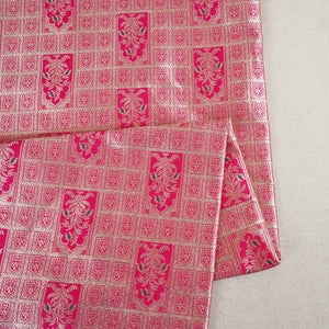 Pink Silver Jharokha Brocade Fabric NH-28920 - TradeUNO