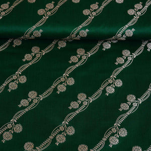 Green Saffron Floral Brocade Fabric NH-28924 - TradeUNO