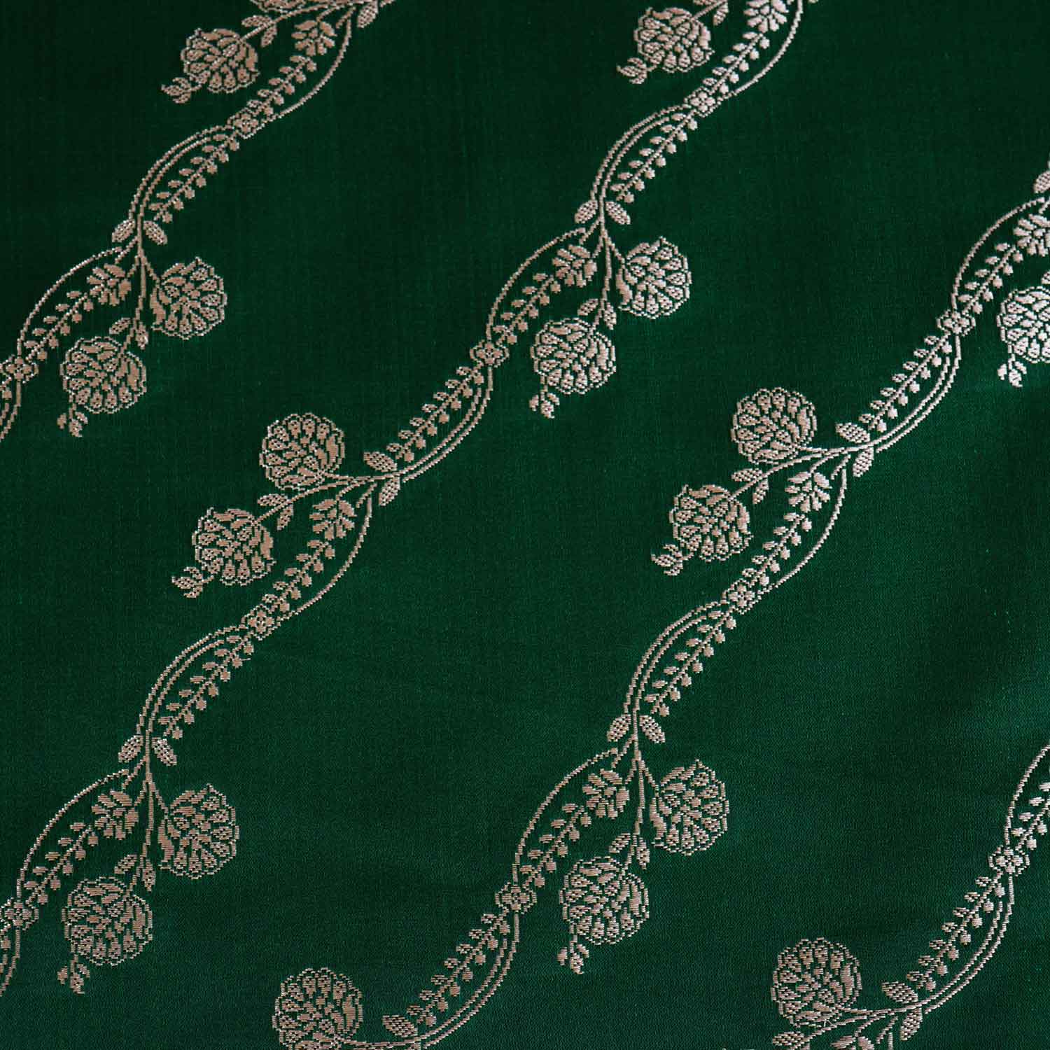 Green Saffron Floral Brocade Fabric NH-28924 - TradeUNO