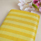 Lemon With Mustard Yellow Strips Chanderi Tissue Fabric CW-28925