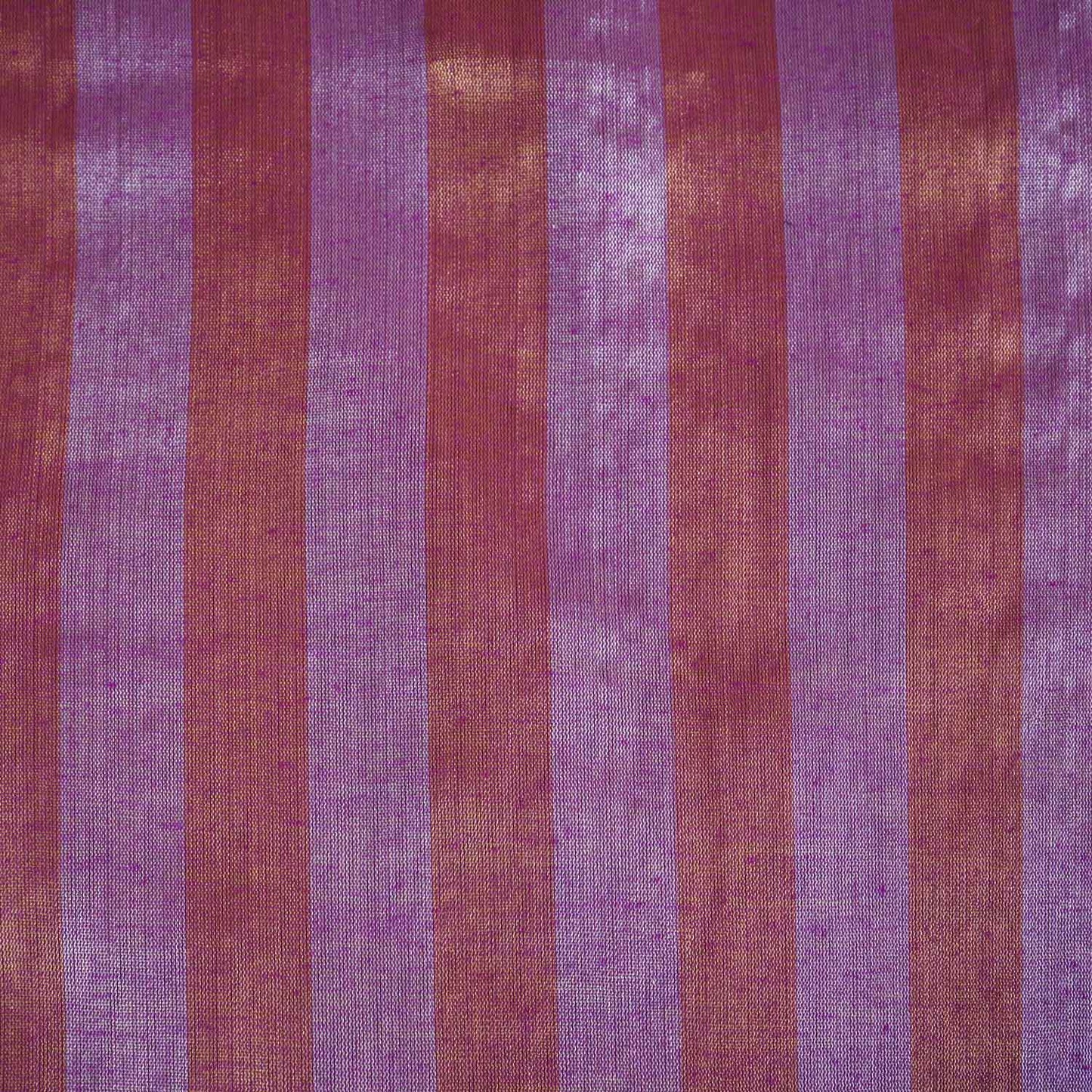 Purple With Orange Strips Chanderi Tissue Fabric CW-28926