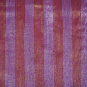 Purple With Orange Strips Chanderi Tissue Fabric CW-28926 - TradeUNO