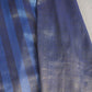 Blue With Dark Golden Strips Chanderi Tissue Fabric CW-28927