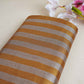 Grey With Dark Golden Strips Chanderi Tissue Fabric CW-28929