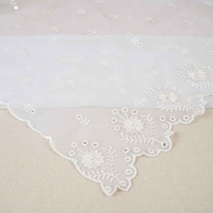 White Mirror Buti Embroidery Dyeable Organza Dupatta TA-28933 - TradeUNO