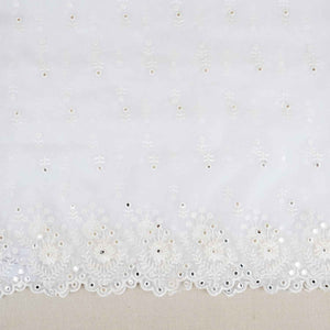 White Mirror Buti Embroidery Dyeable Organza Dupatta TA-28933 - TradeUNO