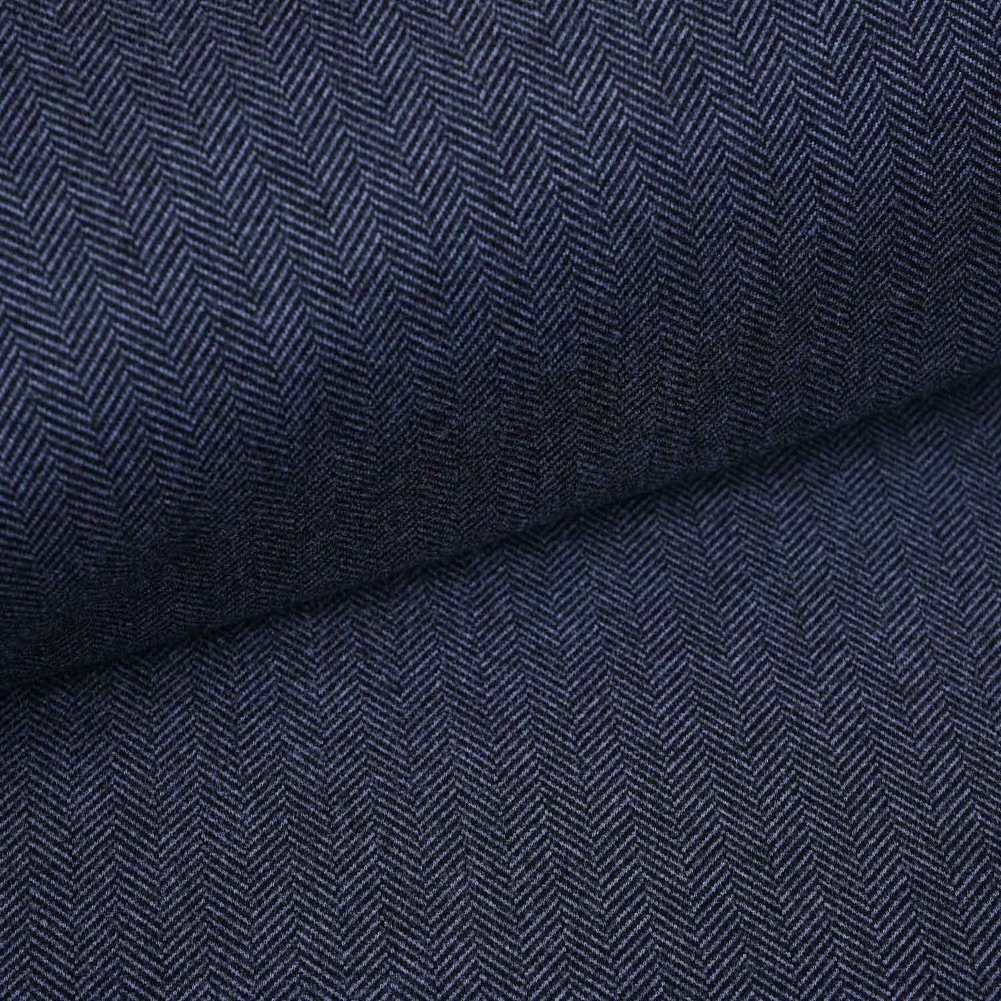Black Herringbone Wool Tweed Fabric PDM-28936