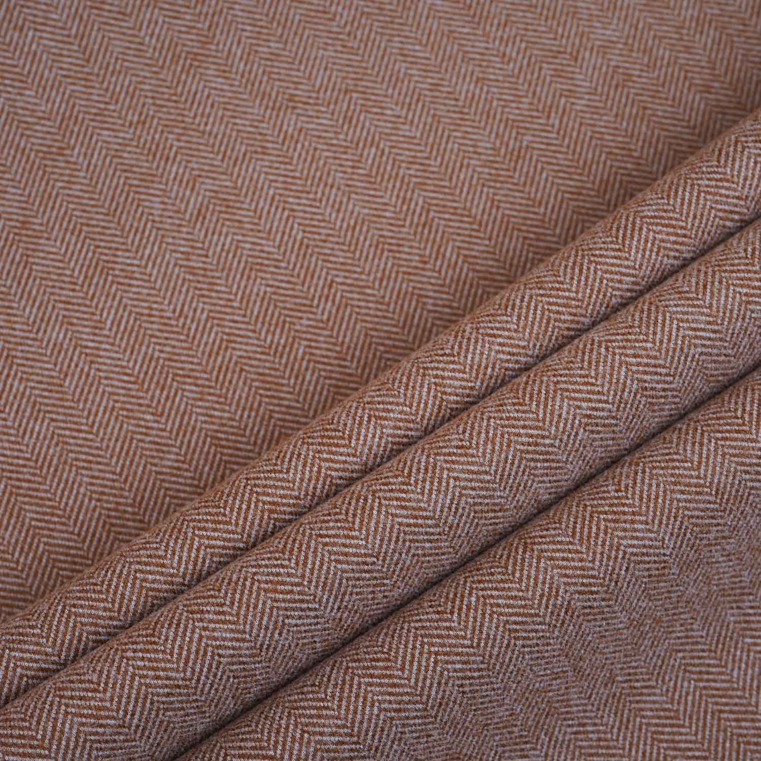 Beige Herringbone Wool Tweed Fabric PDM-28937 - TradeUNO