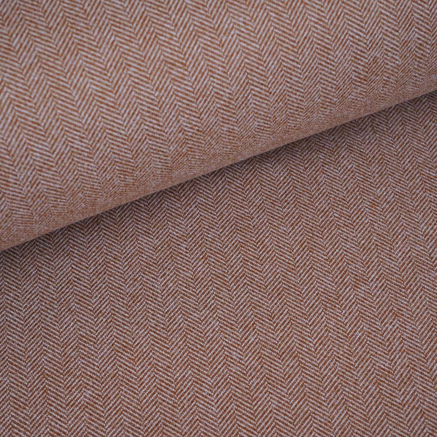 Beige Herringbone Wool Tweed Fabric PDM-28937 - TradeUNO