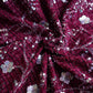 Maroon Floral Embroidery Tweed Fabric PDM-28940