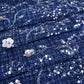 Blue Floral Embroidery Tweed Fabric PDM-28941
