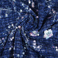 Blue Floral Embroidery Tweed Fabric PDM-28941