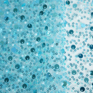 Sky Blue Imported Pearl & Sequence Embroidery Net Fabric