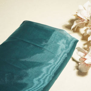 Teal Blue Solid Satin Organza AFC-9438
