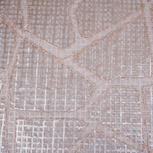 Peach Sequin Embroidery Net Fabric PDM-28945 - TradeUNO