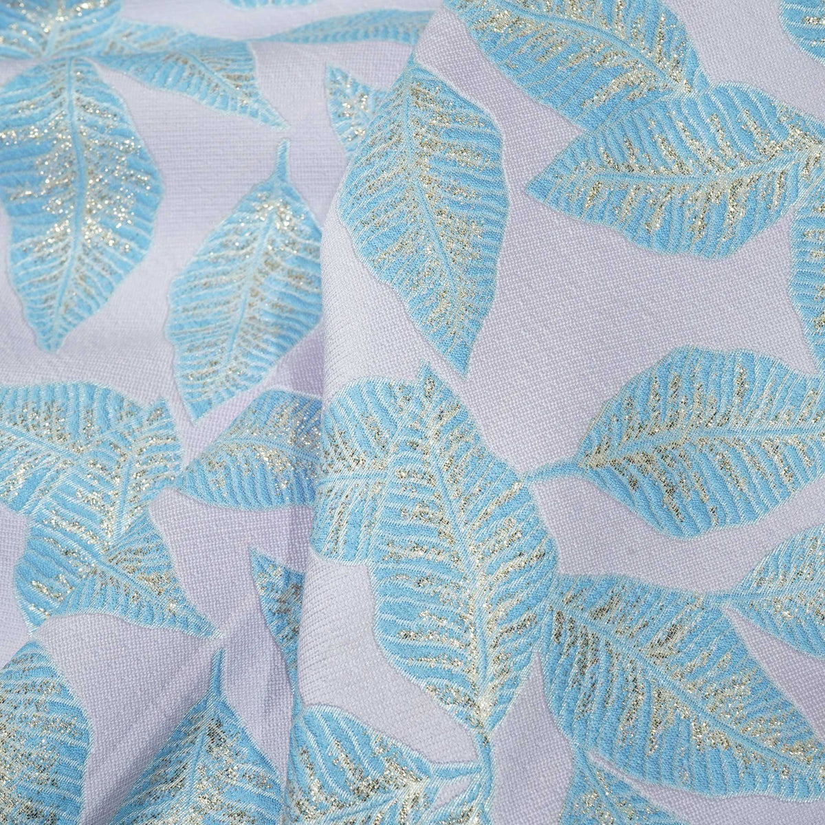 Pink & Blue Floral With Gold Lurex Brocade Jacquard OE-9454  