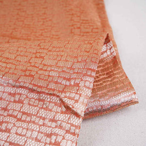 Orange Zari Weave Silk Tissue Fabric CW-28949 - TradeUNO
