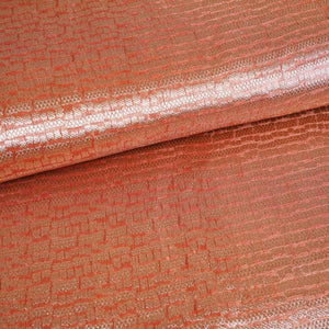 Orange Zari Weave Silk Tissue Fabric CW-28949 - TradeUNO
