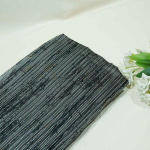 Black & Grey Stripes Brocade Jacquard OE-9495  