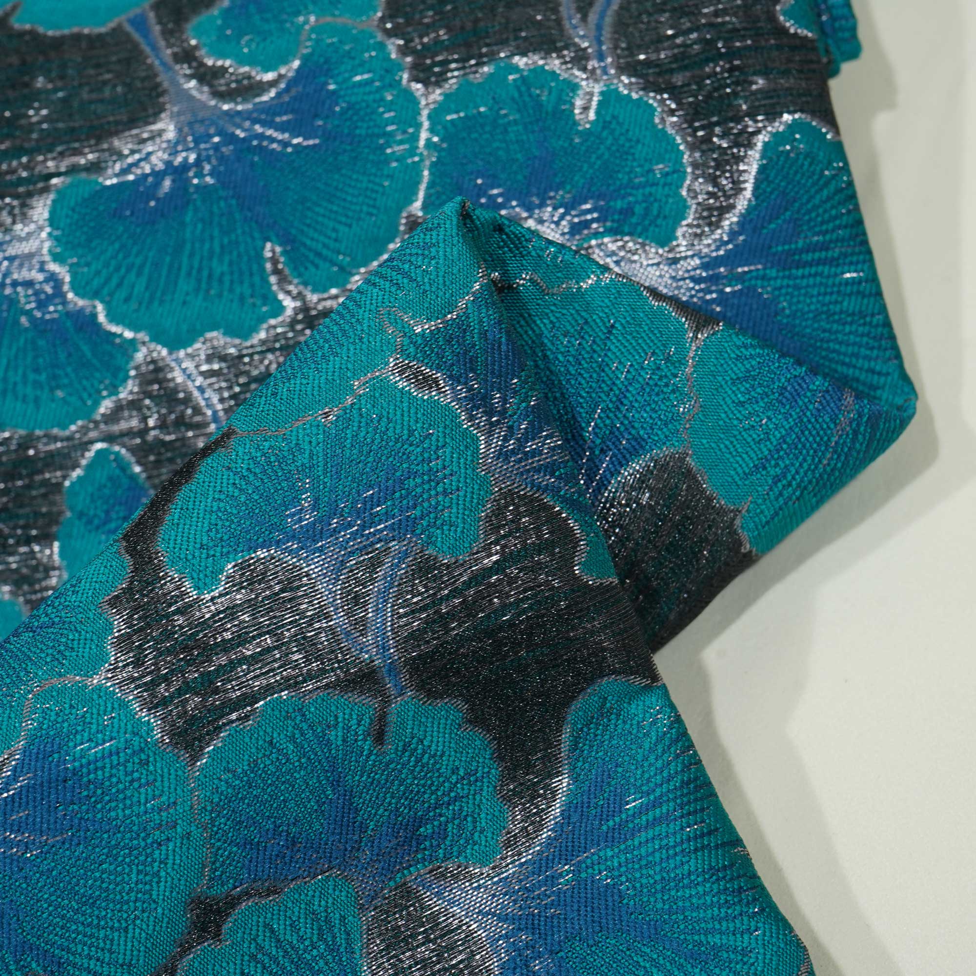 Black & Green Floral Brocade Jacquard OE-9497  