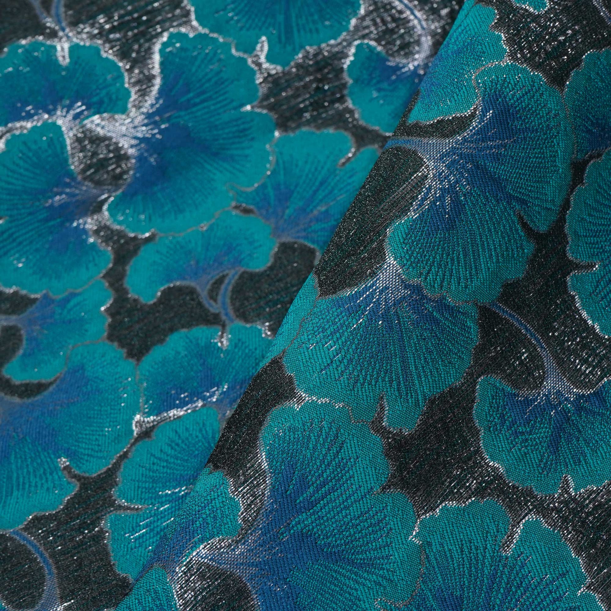 Black & Green Floral Brocade Jacquard OE-9497  