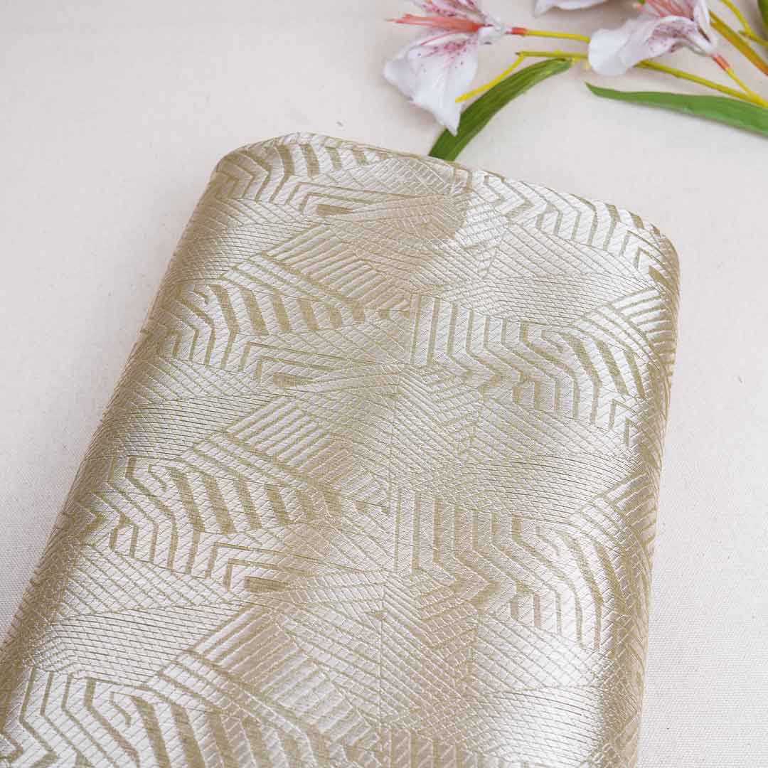 Light Green Zari Weave Silk Tissue Fabric CW-28950 - TradeUNO