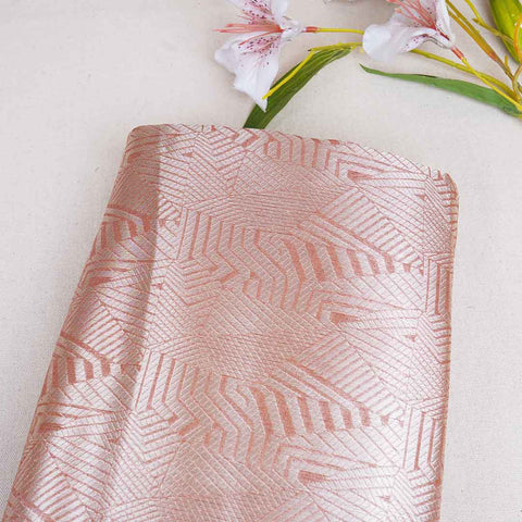 Rust Orange Zari Weave Silk Tissue Fabric CW-28951