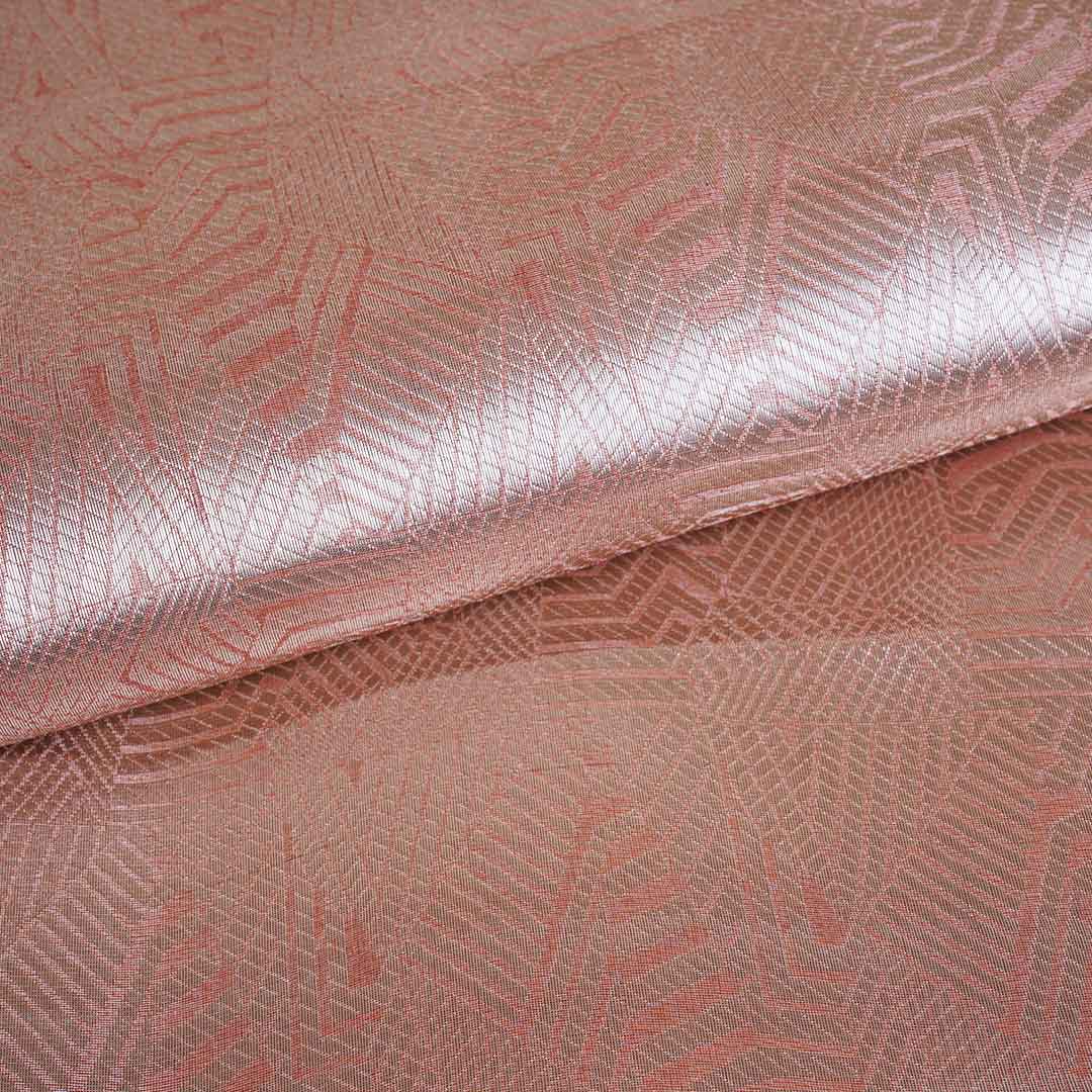 Rust Orange Zari Weave Silk Tissue Fabric CW-28951 - TradeUNO