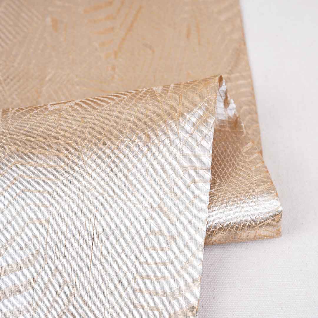 Light Mustard Zari Weave Silk Tissue Fabric CW-28952 - TradeUNO