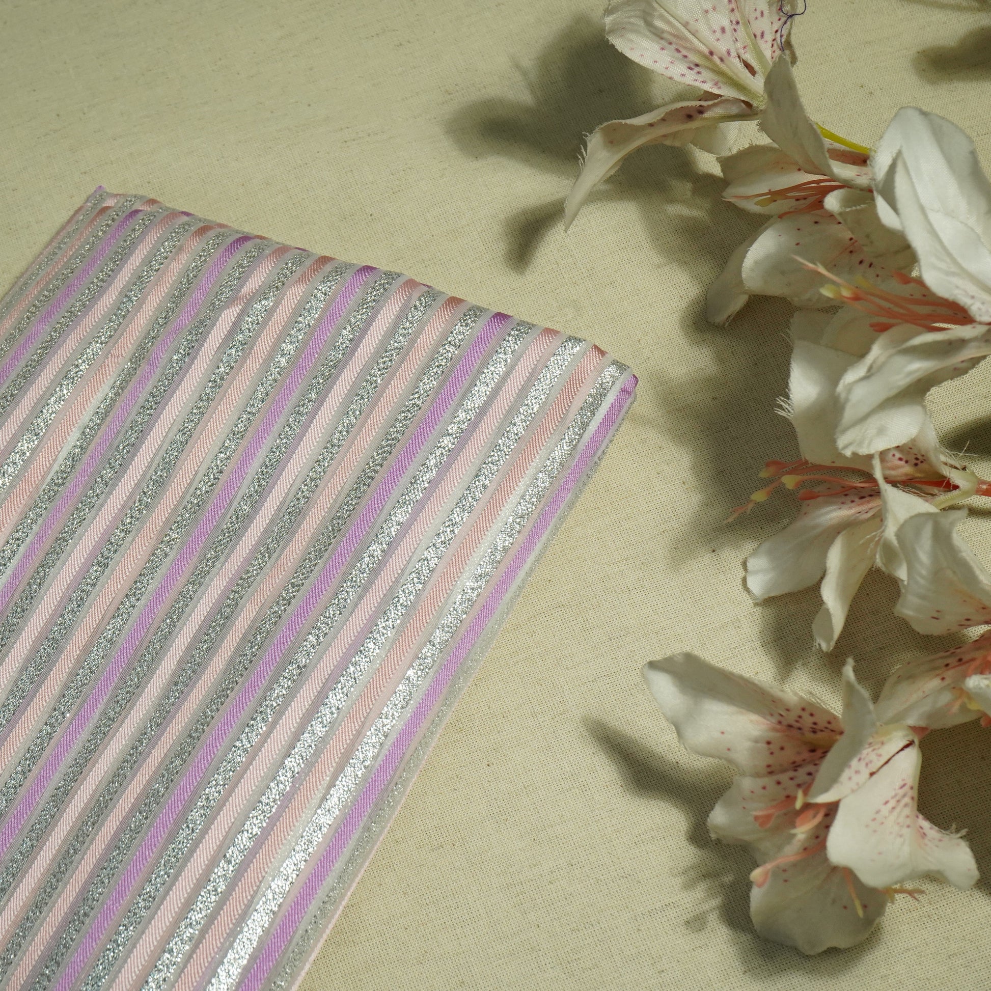 Multicolor Stripes With Lurex Organza Jacquard OE-9532