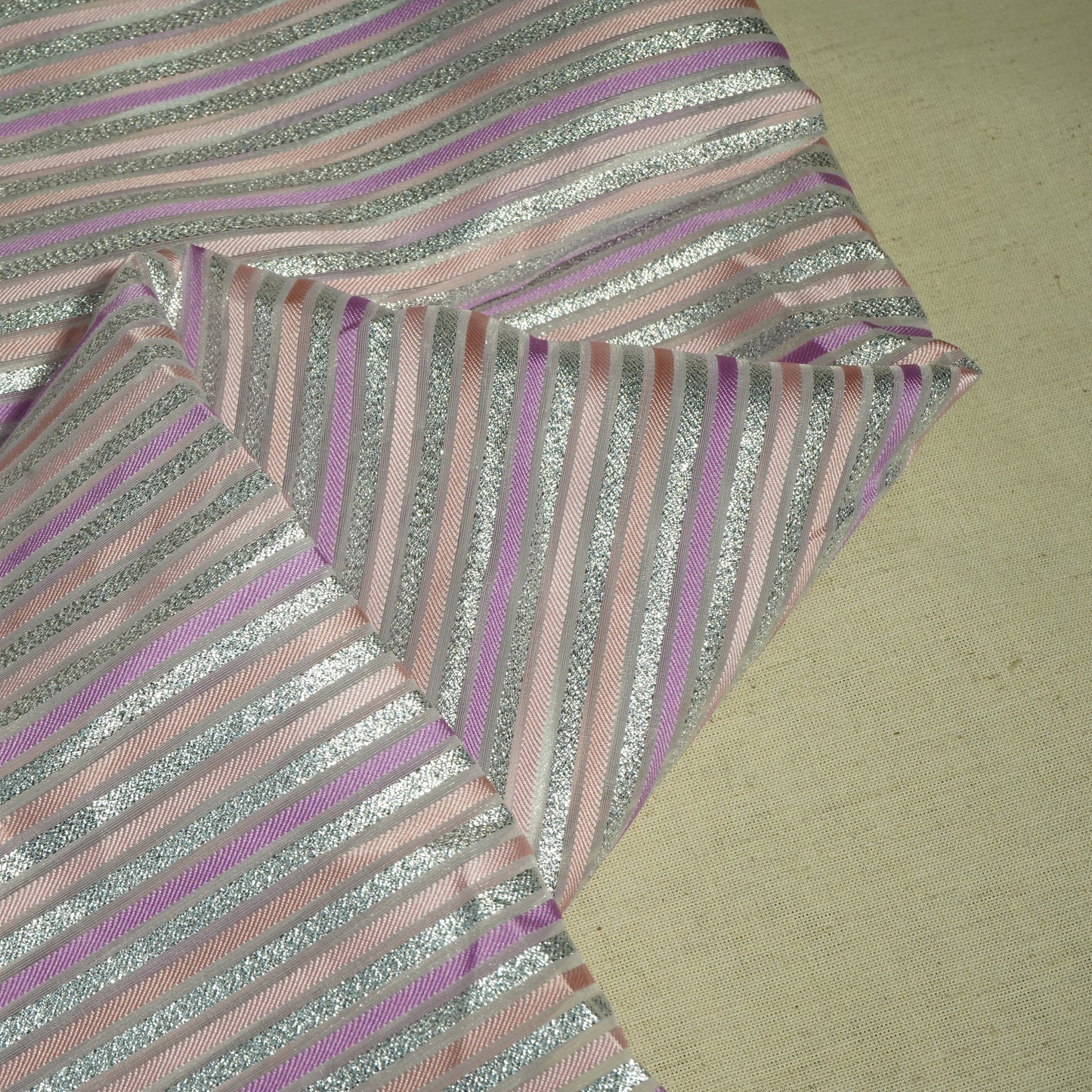 Multicolor Stripes With Lurex Organza Jacquard OE-9532