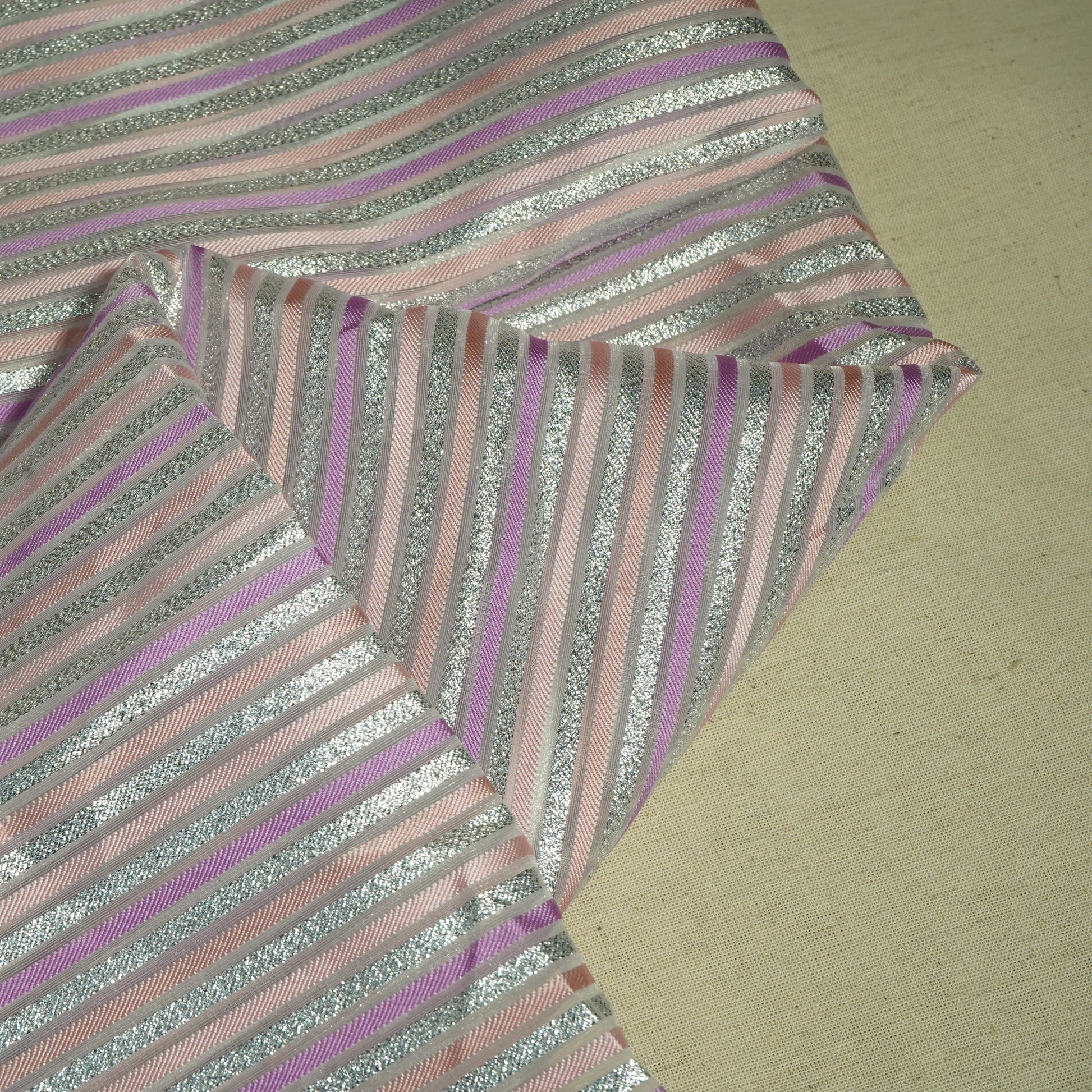 Multicolor Stripes With Lurex Organza Jacquard OE-9532