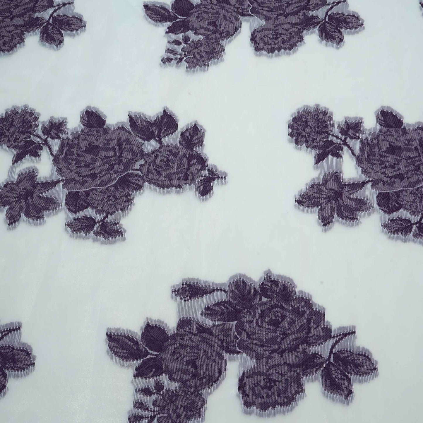 Purple Floral Organza Jacquard OE-9535  
