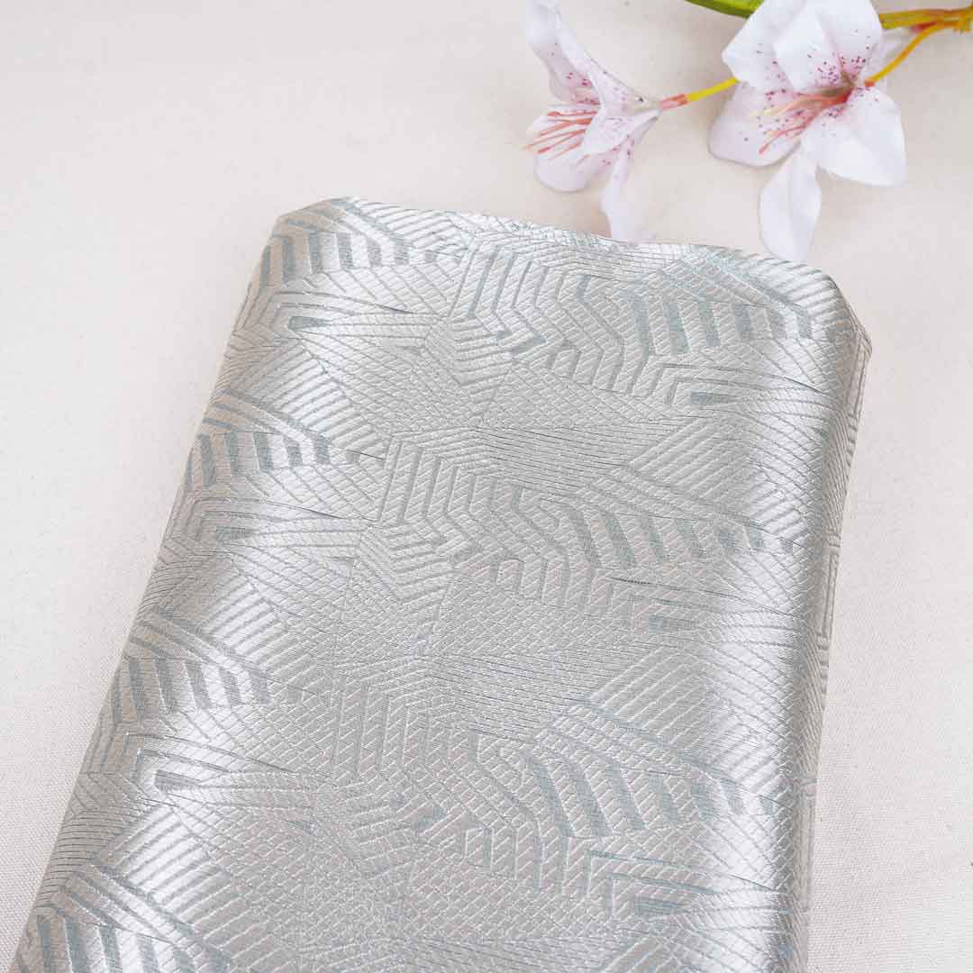 Blue Zari Weave Silk Tissue Fabric CW-28954 - TradeUNO