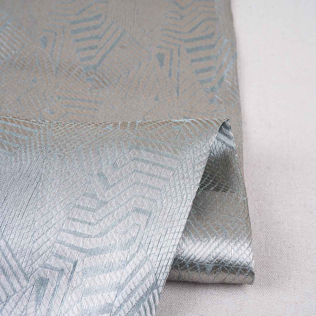 Blue Zari Weave Silk Tissue Fabric CW-28954