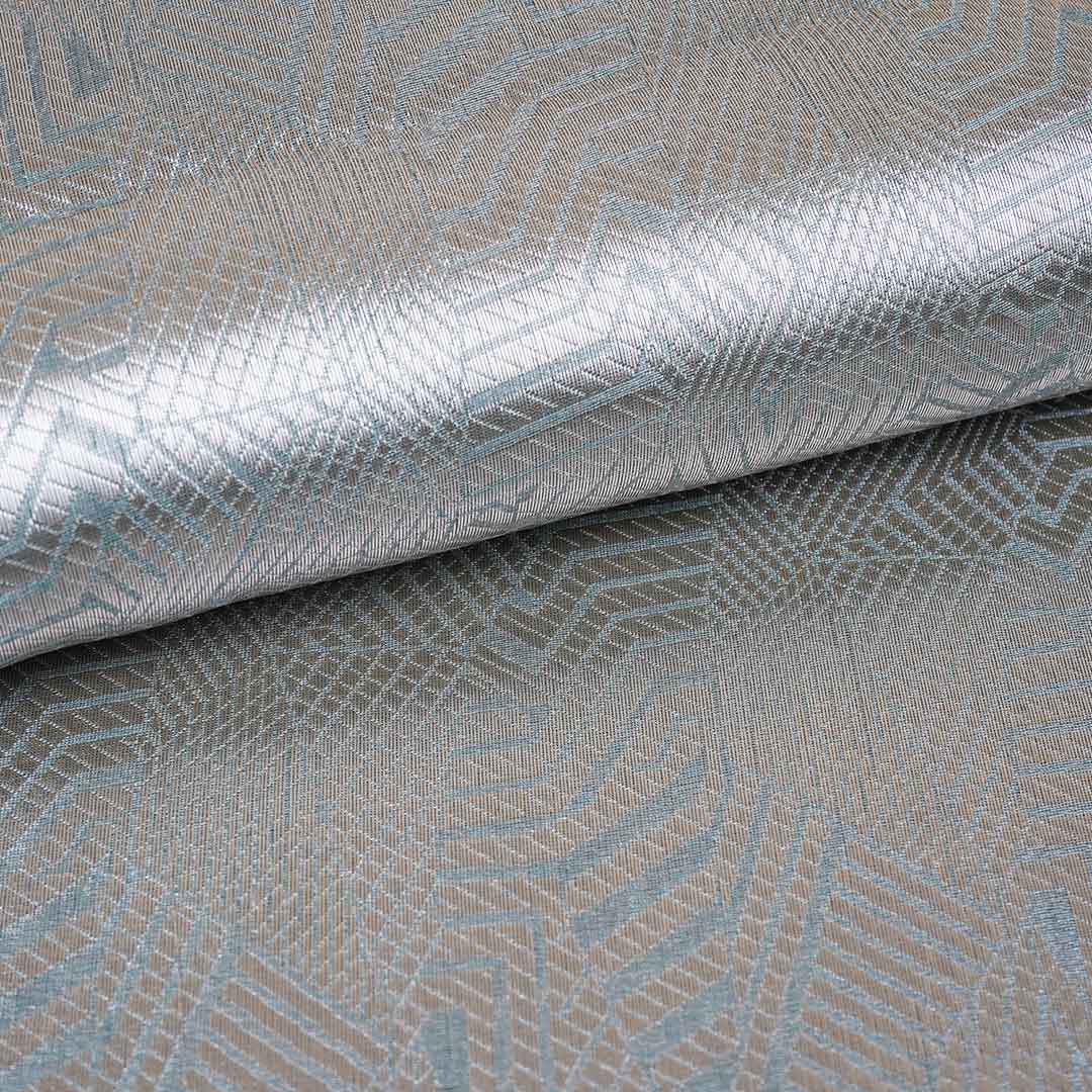 Blue Zari Weave Silk Tissue Fabric CW-28954