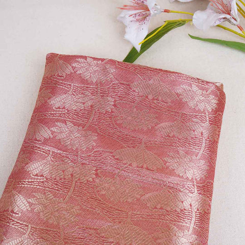 Red Zari Weave Silk Tissue Fabric CW-28955