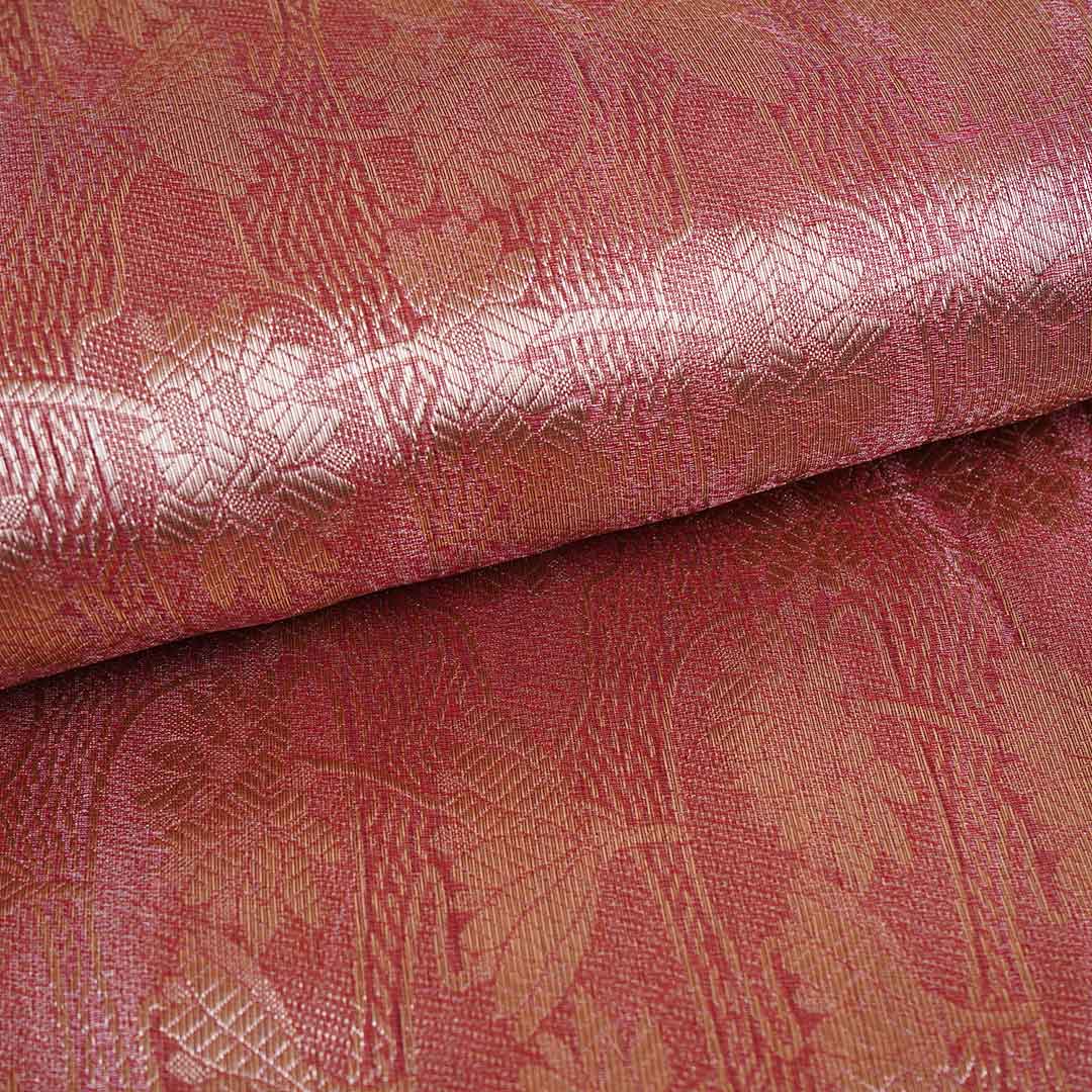 Red Zari Weave Silk Tissue Fabric CW-28955