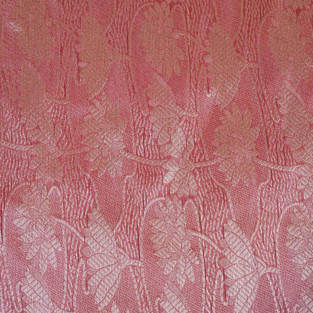 Red Zari Weave Silk Tissue Fabric CW-28955