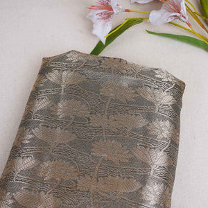 Dark Green Zari Weave Silk Tissue Fabric CW-28957 - TradeUNO