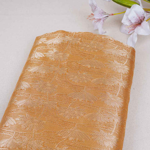 Mustrad Yellow Zari Weave Silk Tissue Fabric CW-28958