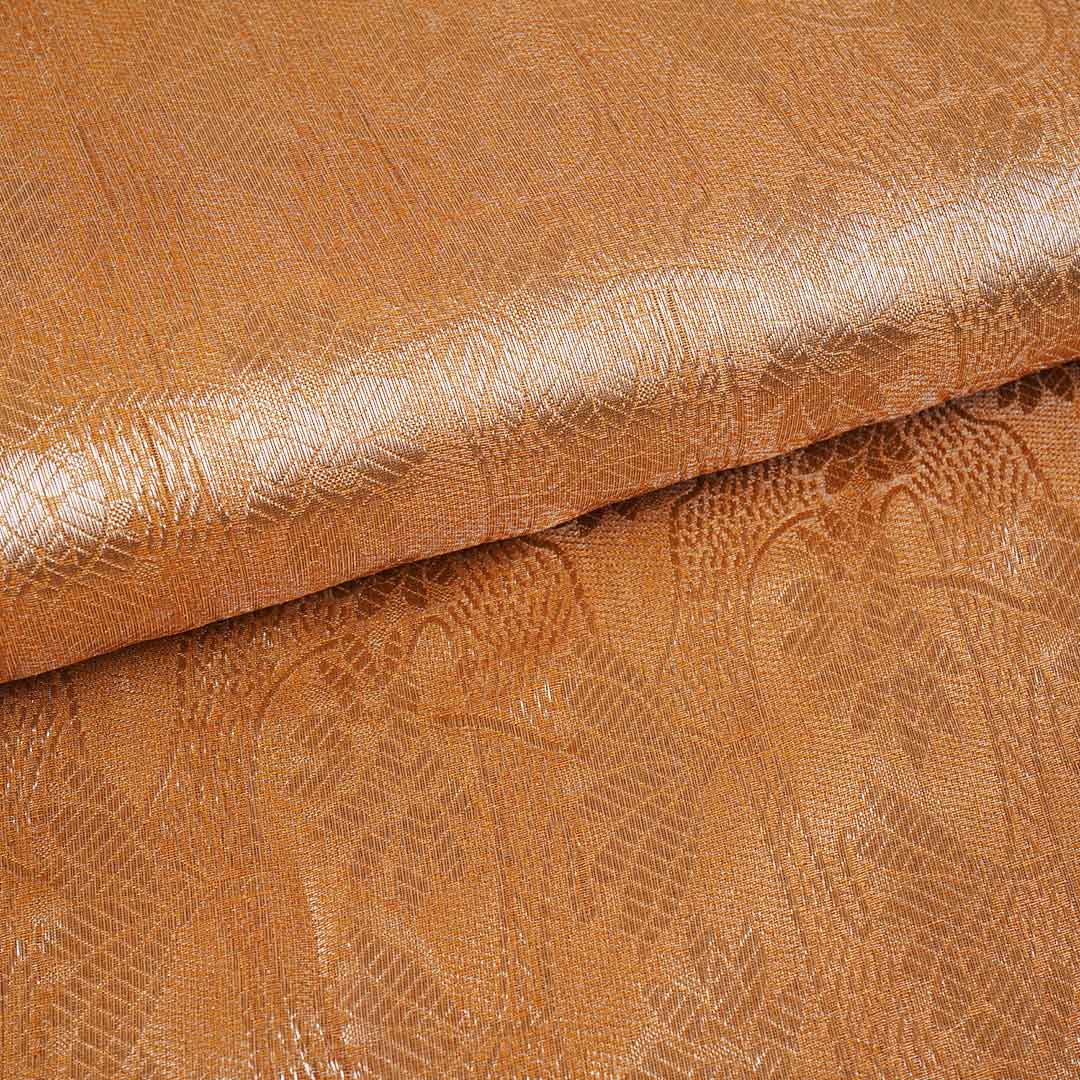 Mustrad Yellow Zari Weave Silk Tissue Fabric CW-28958