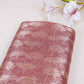 Peach Pink Zari Weave Silk Tissue Fabric CW-28959
