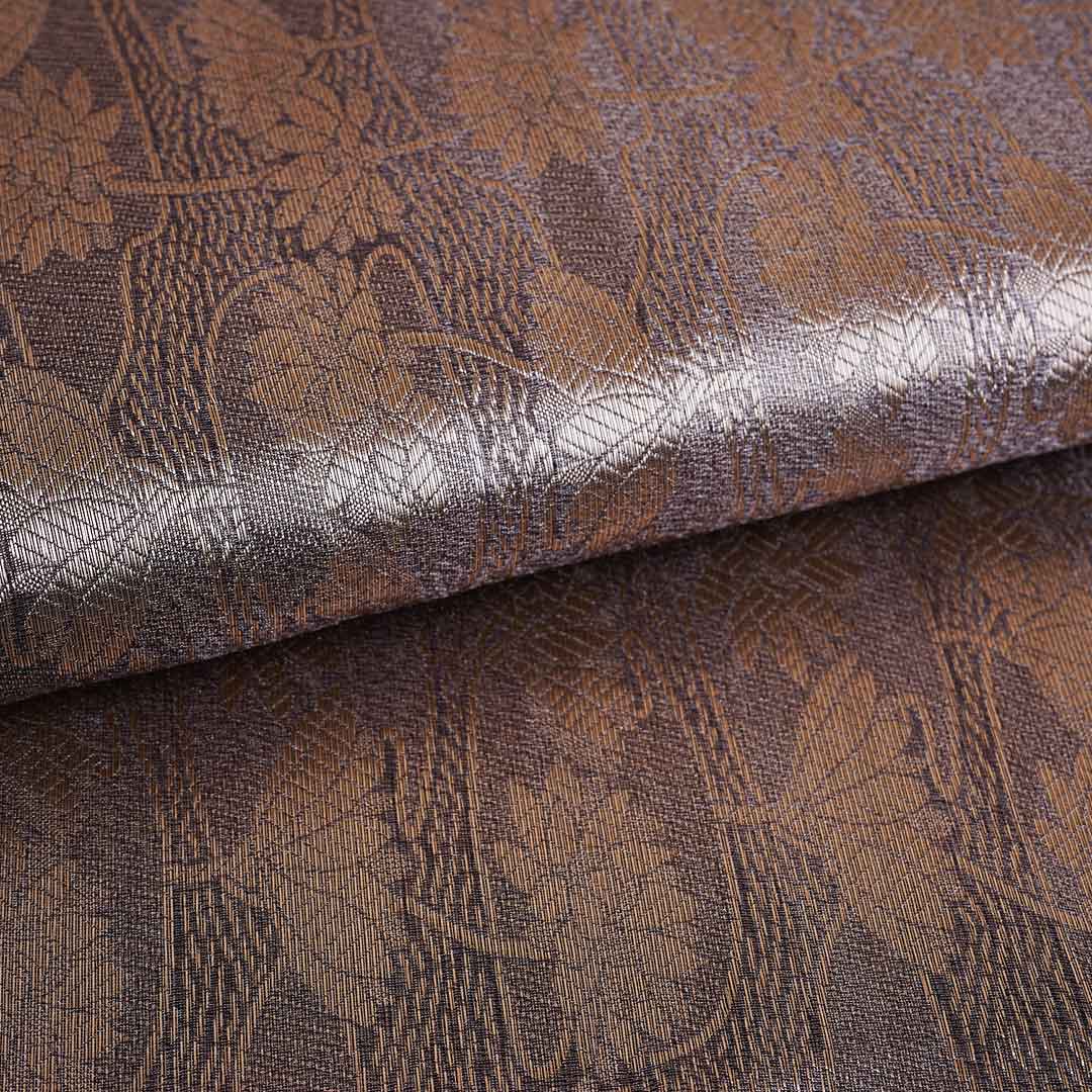 Dark Wine Zari Weave Silk Tissue Fabric CW-28960