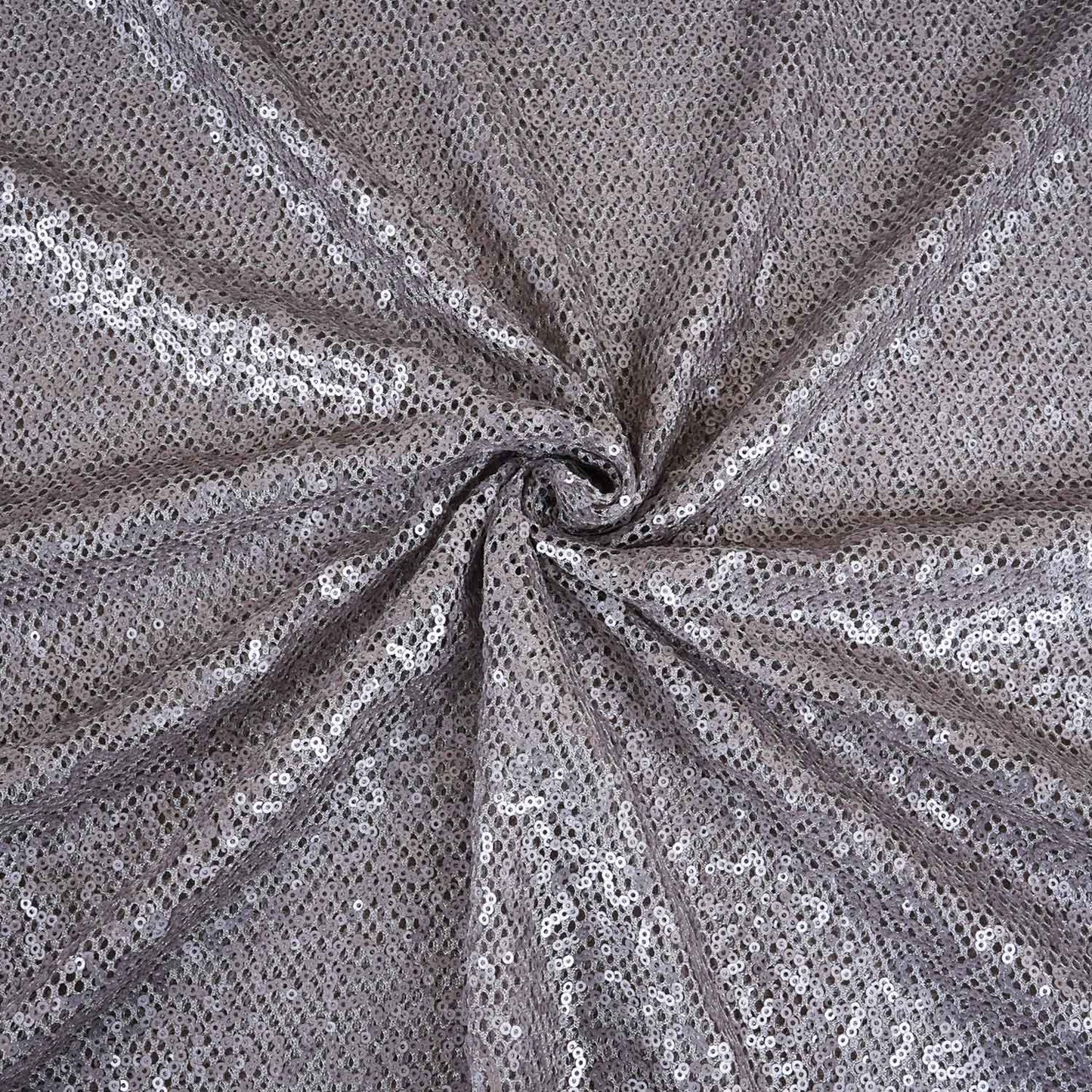 Silver Sequins Power Net Fabric PDM-28963