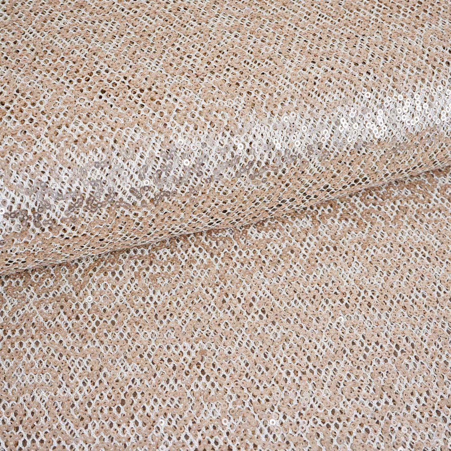 Light Golden Sequins Power Net Fabric PDM-28964