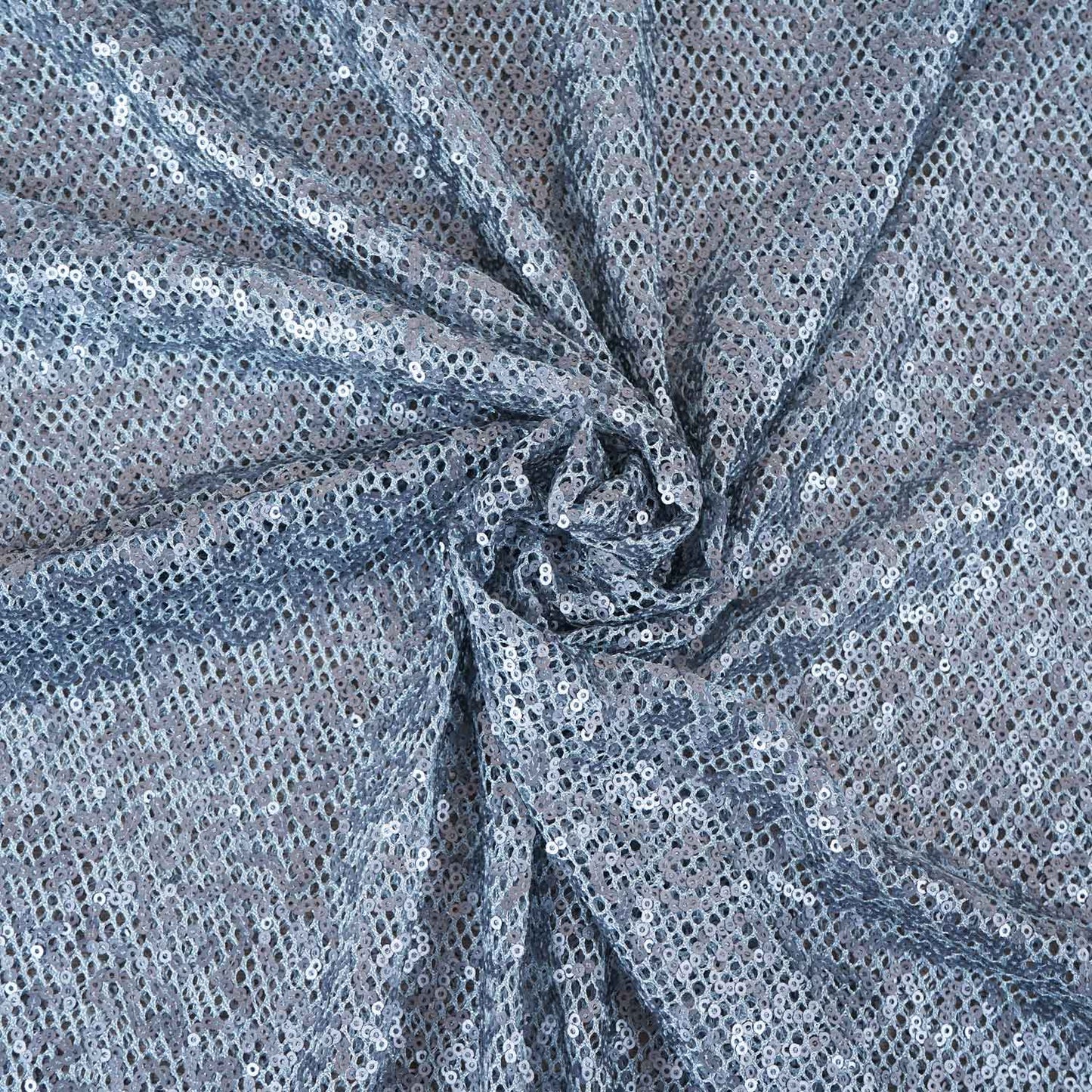 Steek Grey Sequins Power Net Fabric PDM-28965